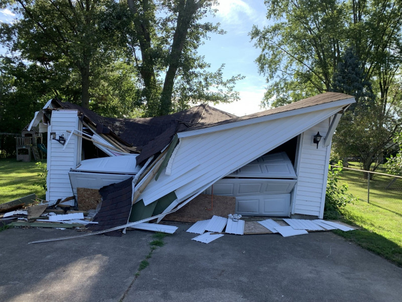 Storm Damaged Garage